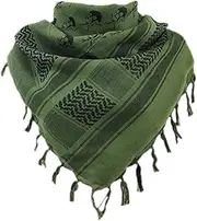 [Generic] Shemagh, Keffiyeh, Tactical Scarf, Olive Drab Green with Skull and Crossbones