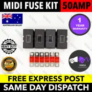 Midi Fuse Kit 6 x 50 AMP Fuses + 4 ANS Holder Dual Battery Terminal Caravan
