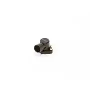 Aeroflow Billet 90° Thermostat Housing - Black, AF64-2039BLK