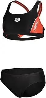 [arena] Feel Girls' Junior Thrice Two-Piece Swimsuit Racer Back Top Waterfeel Fabric Comfortable Suit Pool or Beach
