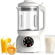 Automatic Soy Milk Maker Machine, 1l Nut Milk Maker with 12 Hours Timer & Keep Warm, 10 Stainless Steel Blades, One-Touch Automatic Cleaning, for Almond Soybean Milk, Juices
