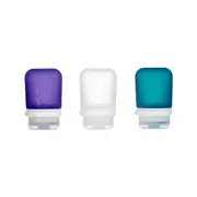 GoToob+ 50 ml Travel Bottles Small (3 Pack) - Clear, Purple and Teal