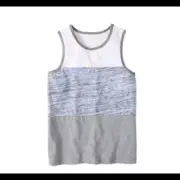 Wonder Nation Boys Pieced Tank Top Medium (8) White Navy Gray NEW