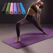 Yoga Mat With Position Alignment Lines Eco-Friendly TPE Non-slip Textured surfac