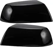 1 Set Car Rear View Driver Passenger Side Mirror Cover for Toyota Tundra Sequoia 2007-2022 Mirror Guard Covers Exterior Decoration Trims(Gloss Black)