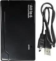 Memory Card Reader Adapter, Six-Slot USB Camera Card Hub, Portable Flash Drive Reader with Wide Compatibility, High-Speed File Transfer, Compact Size, for Laptop, Pc, Photography, 6.9x3.8x1.1cm Black