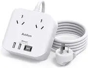 Addtam Power Board with USB C, Travel Powerboard with 2 Outlets and 4 USB Ports(2 USB C), Non Surge Protector Power Strip with 1.2M Extension Cord Cruise Home Office Travel Essentials Accessories