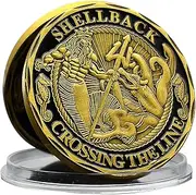 Shellback Crossing The Line Navy Challenge Coin - United States Military Coin - Symbol of Honor, Strength & Tradition
