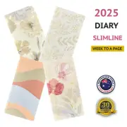 2025 Diary Slim Week To View Hard Cover Slimline Notebook Planner Journal Floral