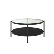 Frances 80cm Tempered Glass Top Coffee Table Black