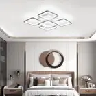 Modern Ceiling Light, 75W LED Chandelier Flush Mount, 5-Square White LED Ceiling