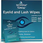 NOVEHA Allergy Relief Eyelid Wipes | Pre-moistened Hypoallergenic Eye Cleansing Pads, Reduce Itchiness, Redness & Discomfort Caused By Allergy, Clean, Soothe & Remove Debris, Pollen & Other Irritants