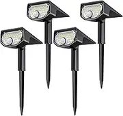 AloftSun 4 Pack 30 LEDs Solar Spotlights Outdoor, IP68 Waterproof, Motion Sensor, Cold White, 3 Modes, Garden, Yard, Driveway, Porch, Walkway