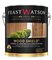 Feast Watson 4L Wood Shield Timber Cladding Screening Oil Stain Varnish - Black