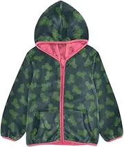 [GuoChe] Toddler Fleece Jacket With Hood Merry Christmas Holiday Green Leaves Toddler Boy Coat Peach Baby Girl Clothes Tops