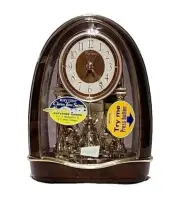 Nightingale Classic Rhythm Mantle Clock 4RH781WD23 Brown Swarovski Crystal