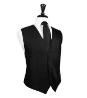 Black Silk Faille Tuxedo Vest and Tie