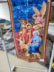 38 X 19 FINISHED MANGER SCENE PANEL COTTON BYTIMELESS TREASURES