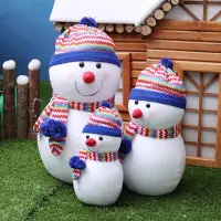 在飛比找樂天市場購物網優惠-聖誕裝飾 圣誕節雪人公仔布藝泡沫雪人娃娃圣誕一家四口擺件櫥窗