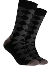 [Mitch Dowd] Argyle Cotton Crew Socks in Black