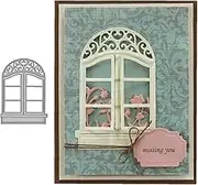 Window Cutting Dies for Card Making，Window Cutting Dies Cut Stencils for DIY Scrapbooking Photo Album Decorative Embossing Paper Dies for Card Making Templated+Cute Brooch Pin