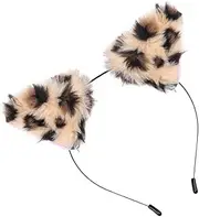 [Gogogmee] Leopard Print Boys and Girls Hair Clips Adorable Animal Ear Hair Bands for Girls Metal Headdress Hair Accessories Party Supplies Carnival Party Favors
