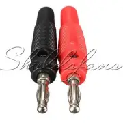 1pair Nickel Plated Solderless Speaker Banana Plug Audio Jack Connector RedBlack