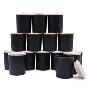 8 OZ Thick Candle Jars for Making Candles 15 Pcs Black Empty Jars with Wood L...