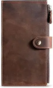 Men's RFID Blocking Wallet,Anti Theft Swipe Bi Fold Card Holder,Ultra Thin Style,Everyday Use,Brown