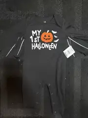 Way To Celebrate Bb Bat Romper Halloween Color Black Size 12 Months