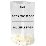 2Mil 30" X 26" X 60" | Clear Gusseted Bags, Heat Sealable | Multiple Bags