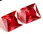 Pair Natural Mogok Red Ruby Square Cushion 10.00 mm Certified Treated Gemstone