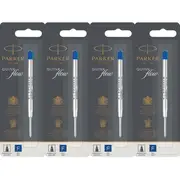 Parker Quink Flow Pen Refill Ballpoint Fine Blue Pack 4