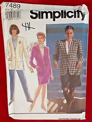 Vintage Simplicity Pattern 7489 Misses' Pants Skirt & Jacket Sewing Project (H)