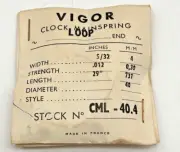 NOS Clock Mainspring CML-40.4, 5/32" x .012" x 29" Loop End (CM44)