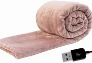 ORPAGU Heated Electric Blanket, USB Warming Blanket Washable, Multi-color Options, Can Be Inserted Into The Rechargeable Treasure 5 Volt Rechargeable Electric Blanket (Color : C, Size : 160X80CM)