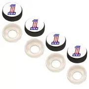 4 Black Custom License Plate Frame Screw Snap Caps Covers USA #1 Flag Wht