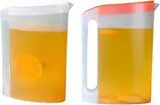2 Pieces Water Pitcher with Lid, 2.2L Fridge Water Carafe Jug with Handle, Fridge Door Juice Pitcher Hot/Cold Drink Containers for Lemonade Juice Milk Iced Tea