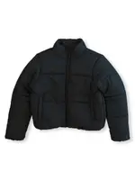 Miss Mango Girls Puffa Jacket, Black, Size 12