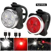 Bike Light Set Bicycle Front Rear Lamp Super Bright USB Rechargeable Waterproof
