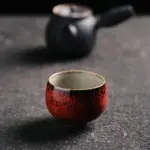 景德鎮手工陶瓷茶杯 紅釉主人杯單杯品茗杯功夫茶杯子禮物1入