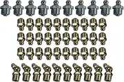 JCB Backhoe Parts - Grease Nipple Assorted Pack 50 Pcs - 30x Straight 1/8" BSP, 10x Straight 10mm, 10x Straight 1/8" BSP 45 degree. Part No. 1450/0001 1450/0002 1450/1001