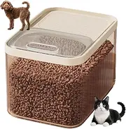 Airtight Dog Food Storage Container with Measuring Cup, 5-8 Lb Dog Cat Food Bin, Pet Food Containers with Airtight Lid Transparent Safe and Sturdy PP Store Box for Pet Food (S Transparent)