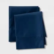 Standard 800 Thread Count Solid Performance Pillowcase Set Indigo -