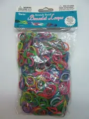 Loom Loop Stretch Bands Multi-color 1000 pcs Sealed bags with 36 S clips NEW
