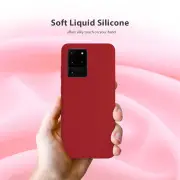 Tough on Samsung Galaxy S20 Ultra Case Liquid Silicone, Red