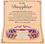 [Kidbbi] Infinity Heart Eternity Love Adjustable Bracelet Back to School Graduation Birthday Gifts for Girls