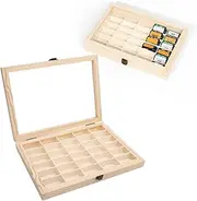 135 Film Display Case, 30 Slots Solid Wood Storage Box for 135 Film Cassette, Dust Proof, Film Cassette Display Case