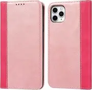 Cavor for iPhone 11 Pro Case,Premium Leather Folio Flip Wallet Case Cover Magnetic Closure Book Design with Kickstand Feature & Card Slots(5.8")-Pink