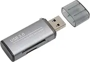 POENVFPO USB 3.0 Memory Card Reader Compact Design for Fast File Transfer, LED Indicator, Portable for Business Trips, USB A 3.0 Interface